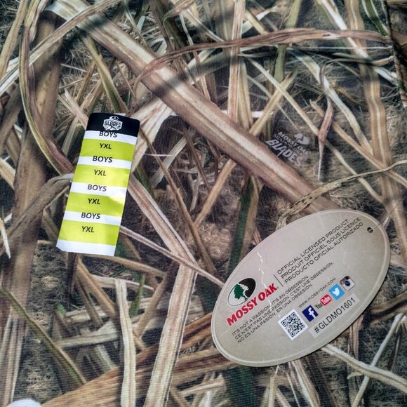 Mossy Oak Shadow Grass Blades Camo Sweatshirt Boys Youth XL Duck Hunting Hoodie - Picture 10 of 12